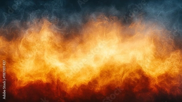Obraz Vibrant Flames and Smoke in Abstract Background of Orange and Blue