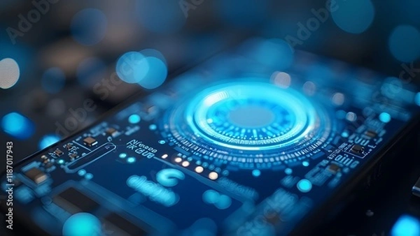 Obraz wireless energy transfer device, closeup, vibrant