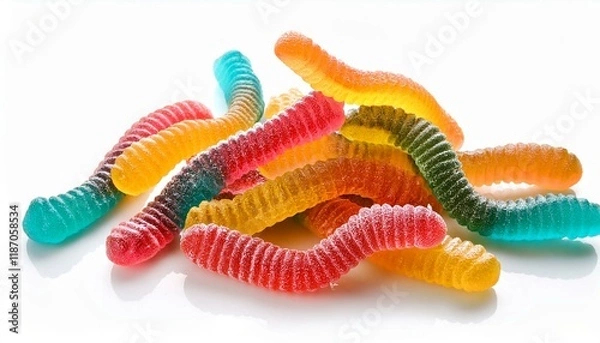 Obraz sour gummy worms isolated