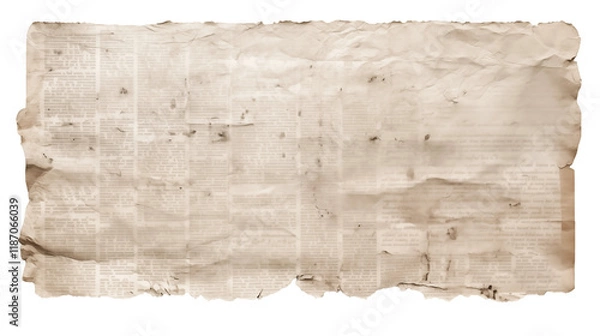 Fototapeta Aged Newspaper Texture Grunge Background for Design isolated on transparent background	