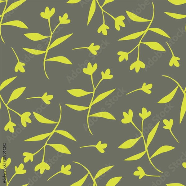 Obraz Cute hand drawn feminine seamless pattern with wildflowers