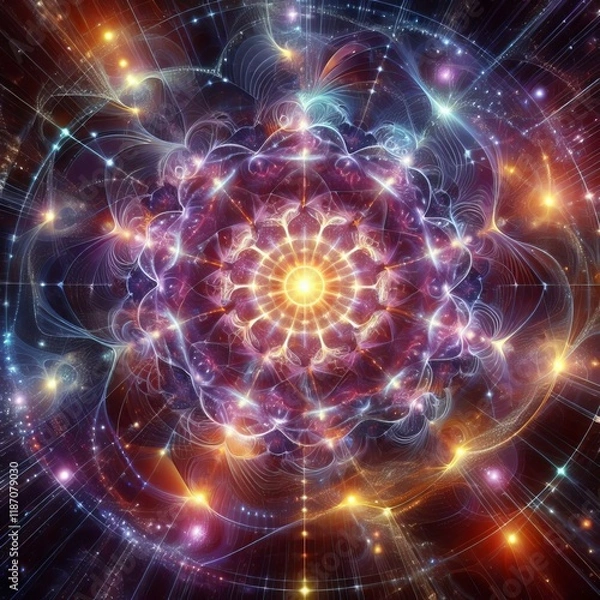 Fototapeta Fractal patterns expanding from consciousness