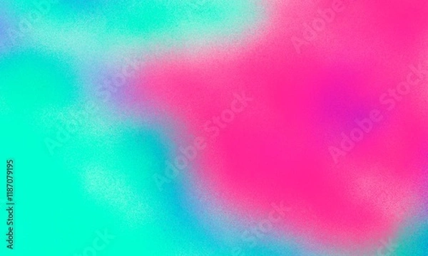 Fototapeta An abstract gradient with bold pink and teal hues blending smoothly, enhanced by a textured effect for a modern and dynamic design.