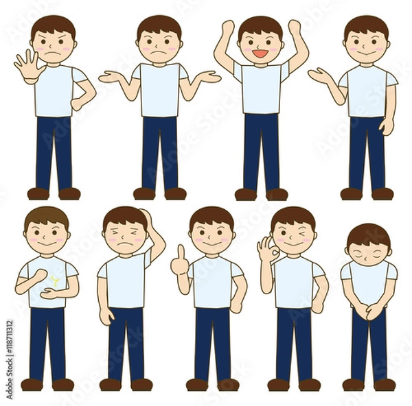 Fototapeta 男性　若い　ポーズ