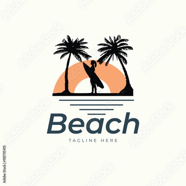 Obraz logo design beach