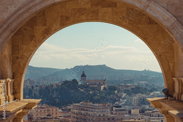 Obraz Cagliari city view, Bastione di Saint Remy Cagliari, Italy Sardegna