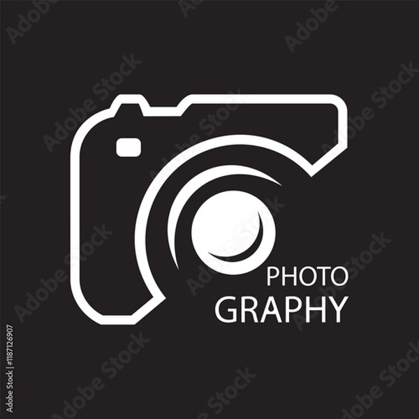 Fototapeta photography logo design on black background