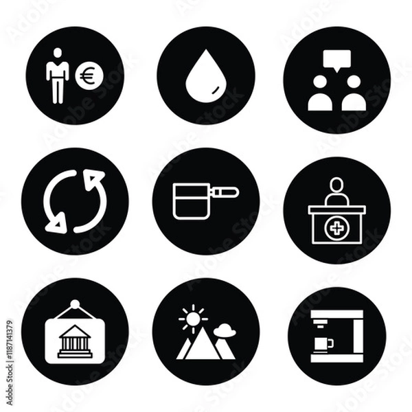Fototapeta Set of icons in trendy line style. Business, ecommerce, finance, accounting. Big set Icons collection. Vector illustration.