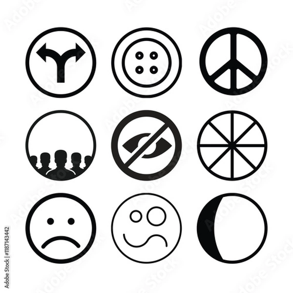 Fototapeta Set of icons in trendy line style. Business, ecommerce, finance, accounting. Big set Icons collection. Vector illustration.