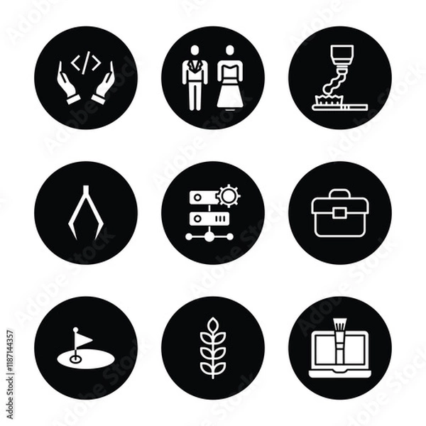 Fototapeta Set of icons in trendy line style. Business, ecommerce, finance, accounting. Big set Icons collection. Vector illustration.