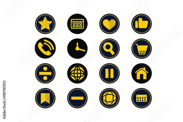 Fototapeta Set of icons in trendy line style. Business, ecommerce, finance, accounting. Big set Icons collection. Vector illustration.