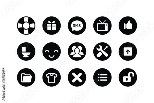 Fototapeta Set of icons in trendy line style. Business, ecommerce, finance, accounting. Big set Icons collection. Vector illustration.