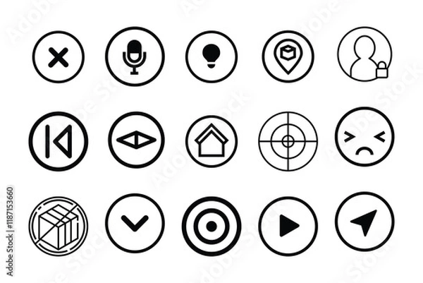 Fototapeta Set of icons in trendy line style. Business, ecommerce, finance, accounting. Big set Icons collection. Vector illustration.