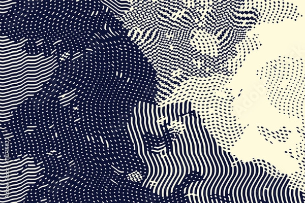 Obraz Abstract grunge vector background. Monochrome raster composition of irregular graphic elements. Created using  handmade camera-less photographic print.