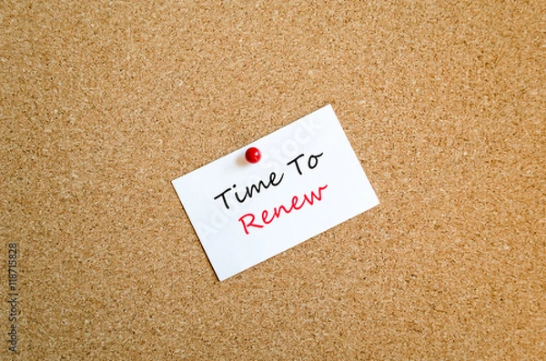 Obraz Time to renew text concept