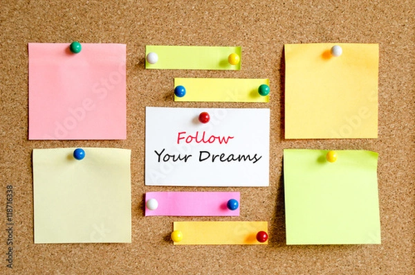 Fototapeta Follow your dreams text concept
