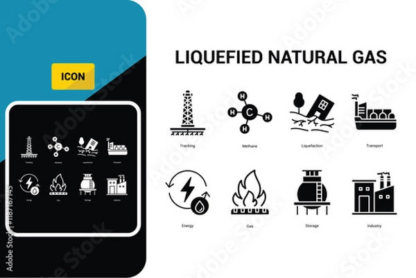 Obraz Liquefied natural gas - LNG - concept vector illustration
