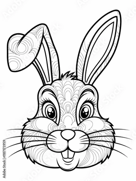 Obraz happy easter, easter bunny coloring page. printable. vol 1.