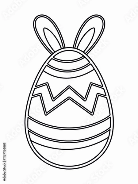 Obraz happy easter, easter bunny coloring page. printable. vol 1.