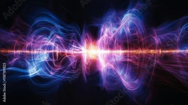 Fototapeta Radiating energy fields emanating from a central point