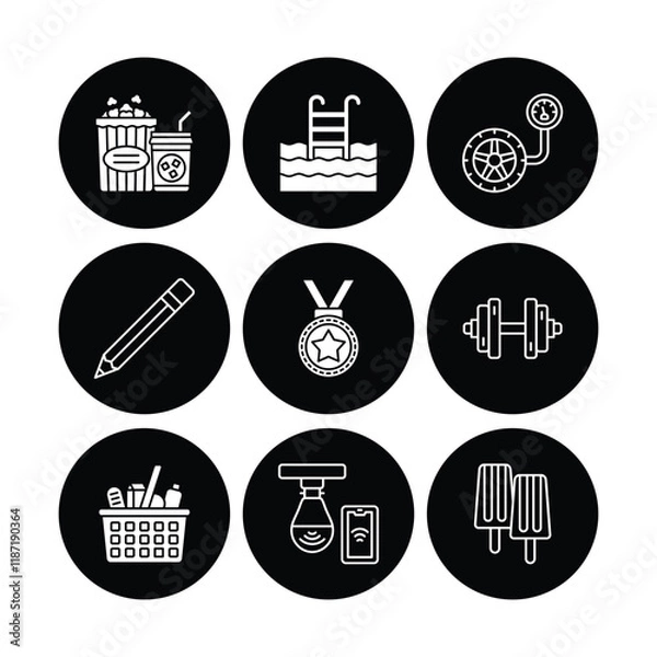 Fototapeta Set of icons in trendy line style. Business, ecommerce, finance, accounting. Big set Icons collection. Vector illustration.