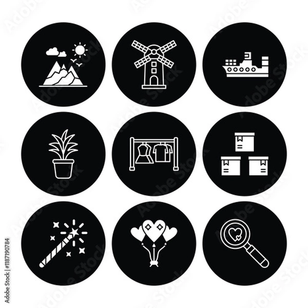Fototapeta Set of icons in trendy line style. Business, ecommerce, finance, accounting. Big set Icons collection. Vector illustration.