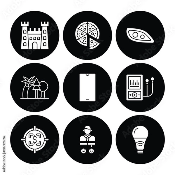 Fototapeta Set of icons in trendy line style. Business, ecommerce, finance, accounting. Big set Icons collection. Vector illustration.