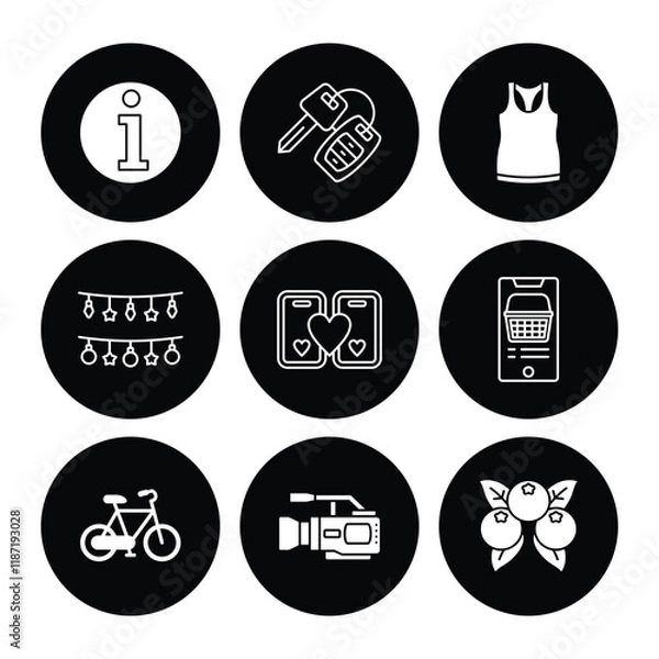 Fototapeta Set of icons in trendy line style. Business, ecommerce, finance, accounting. Big set Icons collection. Vector illustration.
