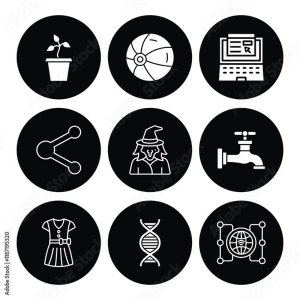 Fototapeta Set of icons in trendy line style. Business, ecommerce, finance, accounting. Big set Icons collection. Vector illustration.
