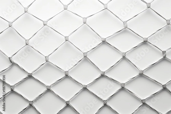 Fototapeta Intricate pattern of a white netting surface creates a modern and minimalist aesthetic in a bright space