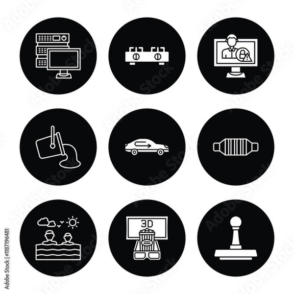 Fototapeta Set of icons in trendy line style. Business, ecommerce, finance, accounting. Big set Icons collection. Vector illustration.