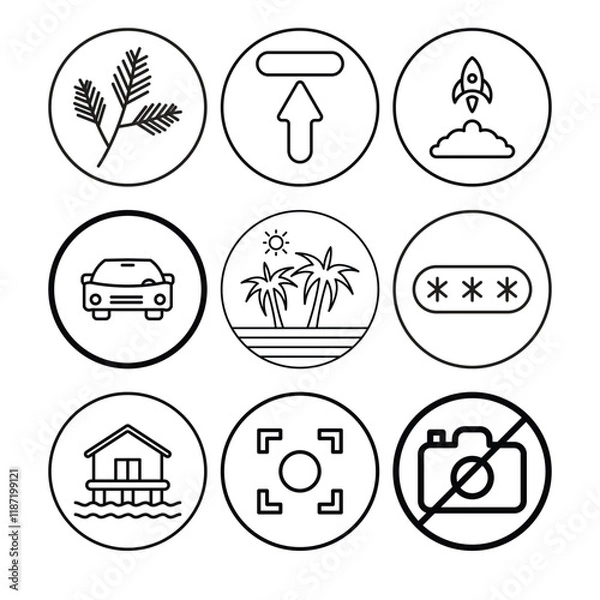 Fototapeta Set of icons in trendy line style. Business, ecommerce, finance, accounting. Big set Icons collection. Vector illustration.