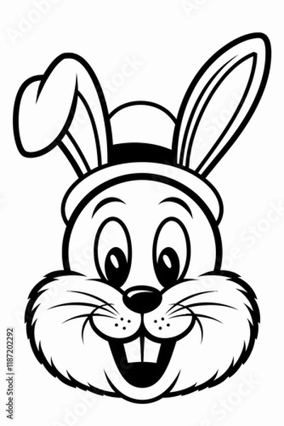 Obraz happy easter, easter bunny coloring page. printable. vol 1.