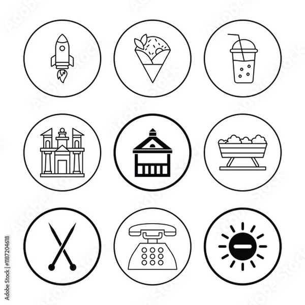 Fototapeta Set of icons in trendy line style. Business, ecommerce, finance, accounting. Big set Icons collection. Vector illustration.
