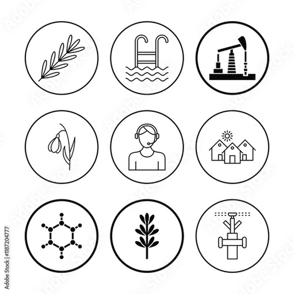 Fototapeta Set of icons in trendy line style. Business, ecommerce, finance, accounting. Big set Icons collection. Vector illustration.