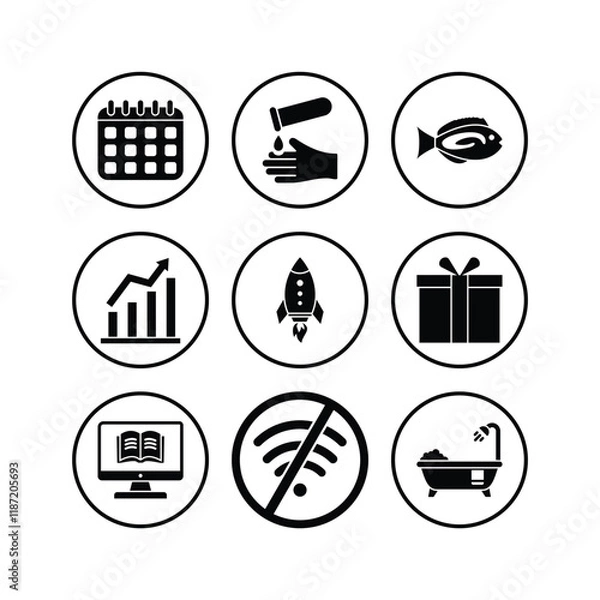 Fototapeta Set of icons in trendy line style. Business, ecommerce, finance, accounting. Big set Icons collection. Vector illustration.