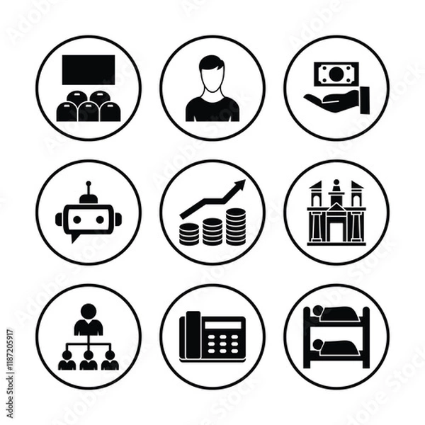Fototapeta Set of icons in trendy line style. Business, ecommerce, finance, accounting. Big set Icons collection. Vector illustration.