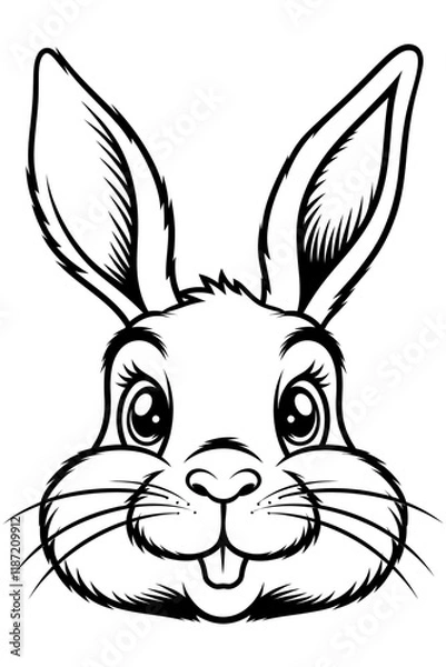 Obraz happy easter, easter bunny coloring page. printable. vol 1.