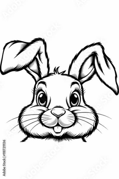 Obraz happy easter, easter bunny coloring page. printable. vol 1.