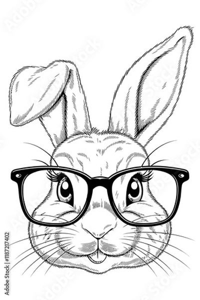 Obraz happy easter, easter bunny coloring page. printable. vol 1.