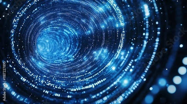 Fototapeta Abstract Blue Technology Background with Lines and Light Effects