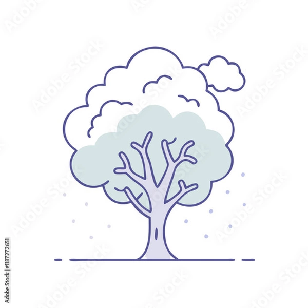 Fototapeta tree with fog vector icon, tree with fog vector illustration-simple illustration of tree with fog, perfect for logos,and tree with fog - themed designs.