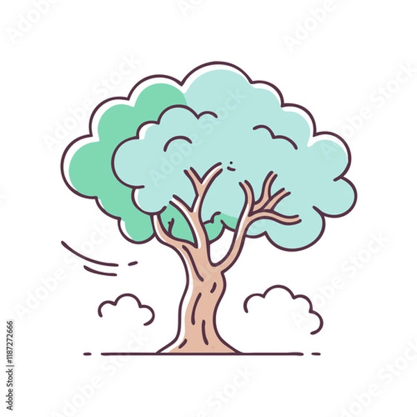 Fototapeta tree with fog vector icon, tree with fog vector illustration-simple illustration of tree with fog, perfect for logos,and tree with fog - themed designs.