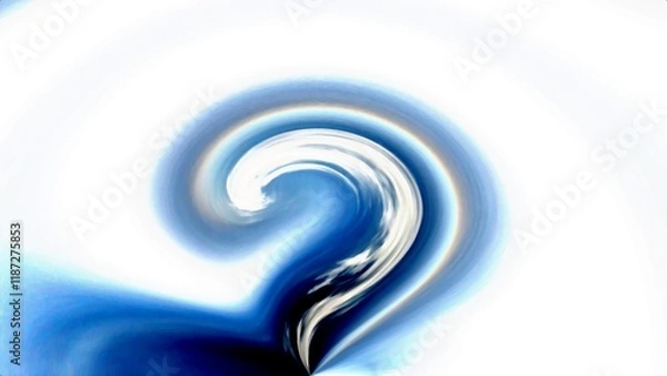 Obraz Abstract dark blue and white sky background with clouds in motion and vortex in shape of question mark. Topics: symbol, communication, weather, cyclone, climate change, meteorology, wind, hurricane