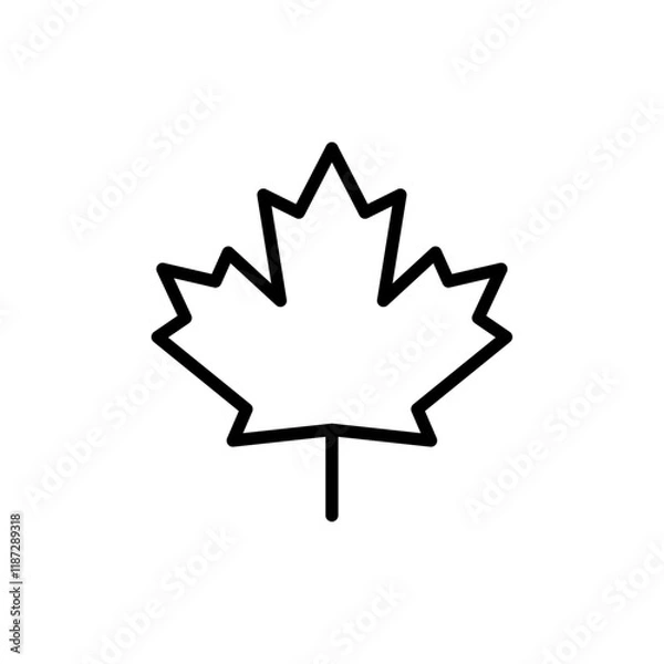 Obraz Maple leaf icon flat editable icon mark