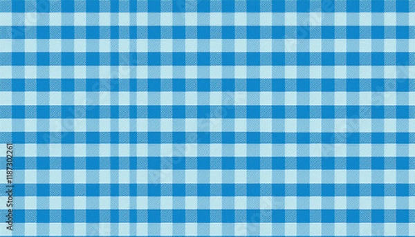 Fototapeta blue gingham fabric square checkered seamless pattern texture background 