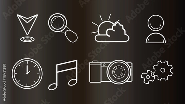 Fototapeta vector illustration icons for web and mobile design