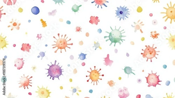 Fototapeta Colorful Watercolor Splatter Pattern Design