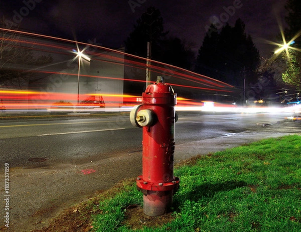 Obraz Fire hydrant at night