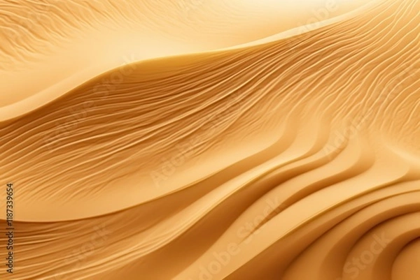 Obraz Beautiful golden sand dunes displaying intricate patterns under warm sunlight in a vast desert landscape
